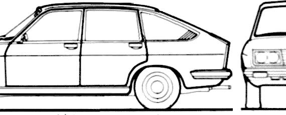 Lancia Beta 1300 (1977) - Лянча - чертежи, габариты, рисунки автомобиля