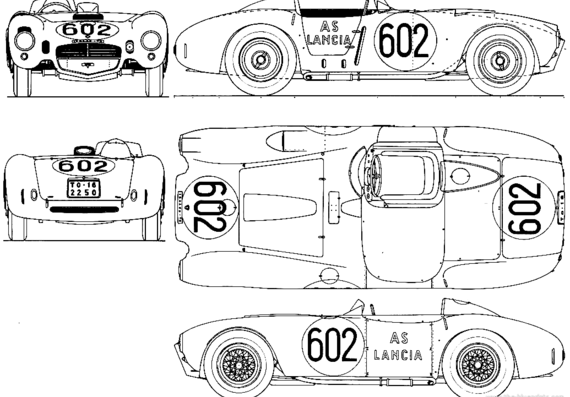 Lancia D24 V6 (1953) - Лянча - чертежи, габариты, рисунки автомобиля