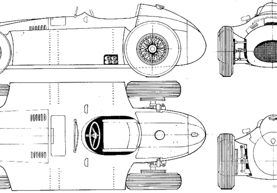 Lancia D50 - Лянча - чертежи, габариты, рисунки автомобиля