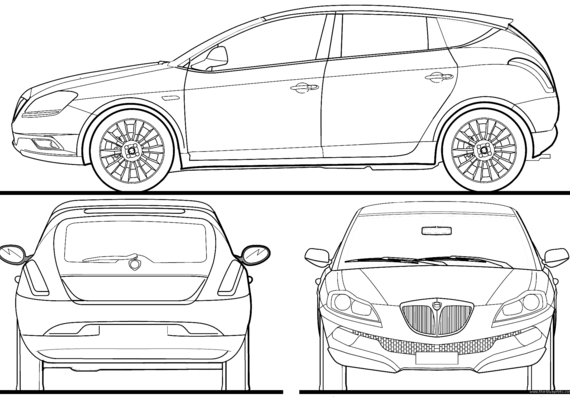 Lancia Delta (2010) - Лянча - чертежи, габариты, рисунки автомобиля