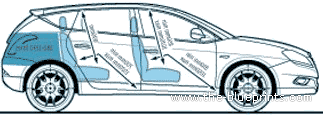 Lancia Delta (2011) - Лянча - чертежи, габариты, рисунки автомобиля