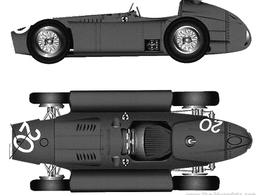 Lancia Ferrari D50 version - Лянча - чертежи, габариты, рисунки автомобиля