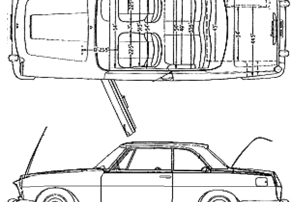 Lancia Flaminia Coupe (1965) - Лянча - чертежи, габариты, рисунки автомобиля