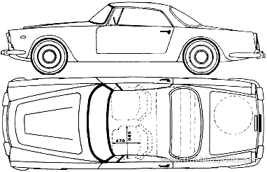 Lancia Flaminia Coupe GTL 2+2 (1963) - Лянча - чертежи, габариты, рисунки автомобиля