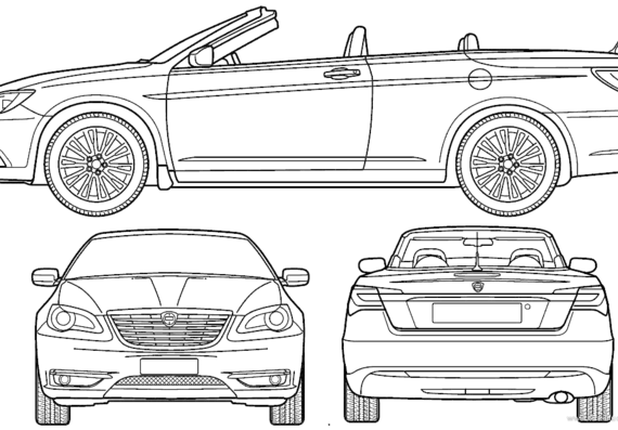 Lancia Flavia (2012) - Лянча - чертежи, габариты, рисунки автомобиля