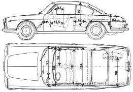 Lancia Flavia Coupe - Лянча - чертежи, габариты, рисунки автомобиля
