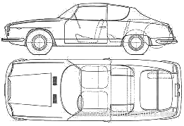 Lancia Flavia Sport Zagato - Лянча - чертежи, габариты, рисунки автомобиля