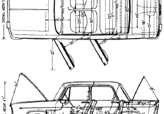 Lancia Fulvia (1964) - Лянча - чертежи, габариты, рисунки автомобиля