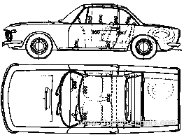 Lancia Fulvia Coupe Rallye (1967) - Лянча - чертежи, габариты, рисунки автомобиля