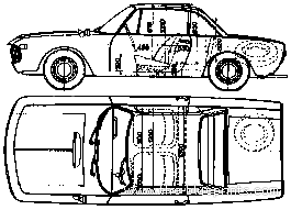 Lancia Fulvia Coupe Rallye HF 1.3 (1967) - Лянча - чертежи, габариты, рисунки автомобиля