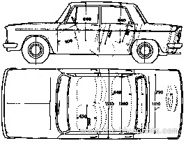 Lancia Fulvia GT Salon (1967) - Лянча - чертежи, габариты, рисунки автомобиля