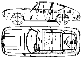 Lancia Fulvia Sport 1.3 - Лянча - чертежи, габариты, рисунки автомобиля
