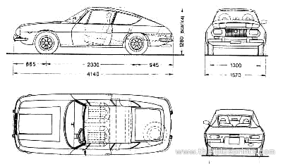 Lancia Fulvia Sport Zagato 1600 - Лянча - чертежи, габариты, рисунки автомобиля