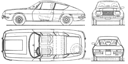 Lancia Fulvia Zagato - Лянча - чертежи, габариты, рисунки автомобиля