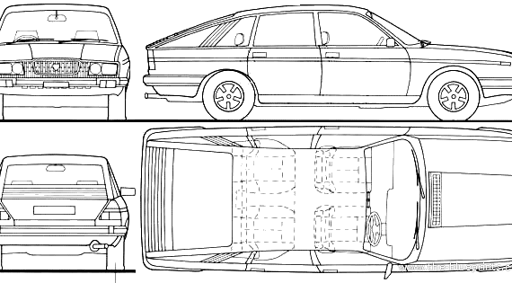 Lancia Gamma Berlina (1978) - Лянча - чертежи, габариты, рисунки автомобиля