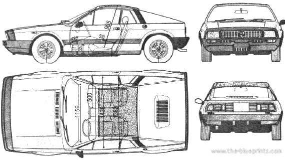 Lancia Monte Carlo - Лянча - чертежи, габариты, рисунки автомобиля