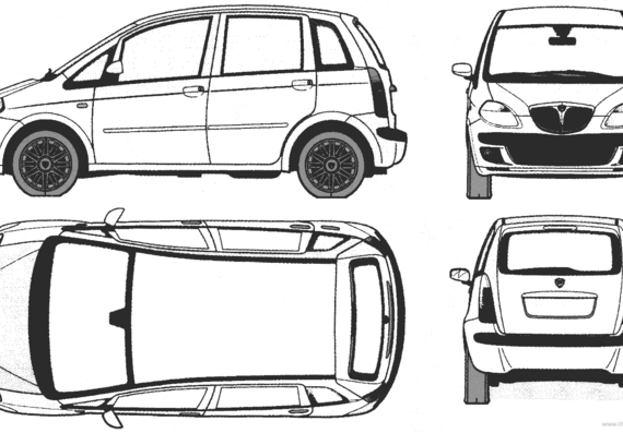 Lancia Musa - Лянча - чертежи, габариты, рисунки автомобиля