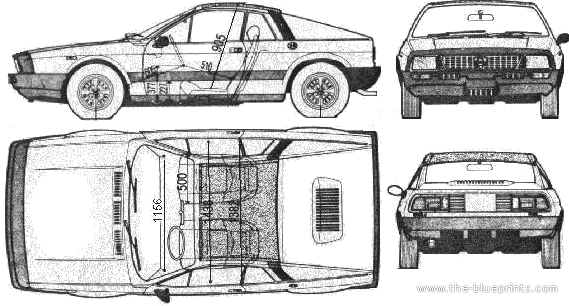 Lancia Scrpion (Monte Carlo) - Лянча - чертежи, габариты, рисунки автомобиля
