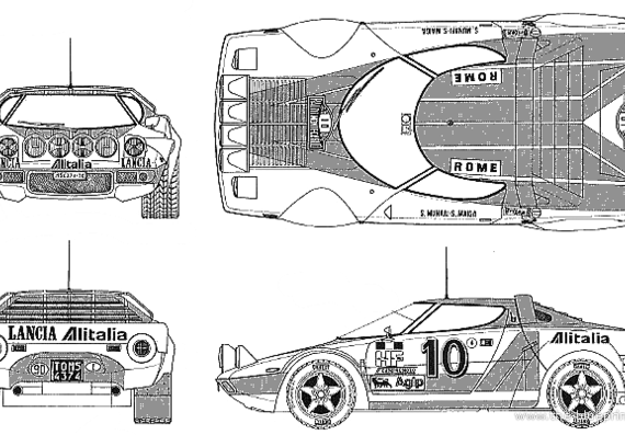 Lancia Stratos Rally - Лянча - чертежи, габариты, рисунки автомобиля