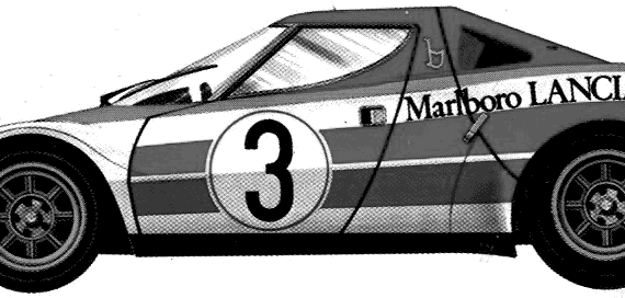Lancia Stratos Rallye (1974) - Лянча - чертежи, габариты, рисунки автомобиля