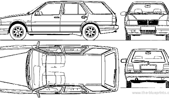 Lancia Thema 2.0 Station Wagon (1988) - Лянча - чертежи, габариты, рисунки автомобиля