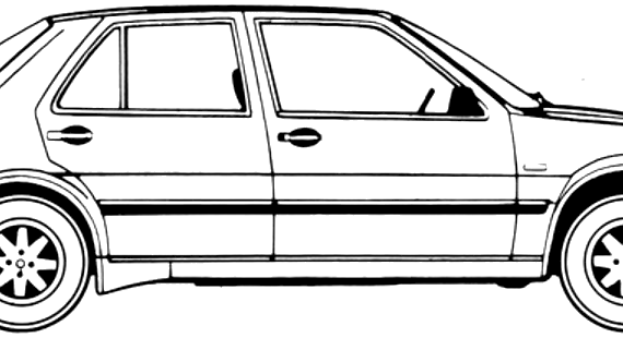 Lancia Thema LX Turbo (1988) - Лянча - чертежи, габариты, рисунки автомобиля