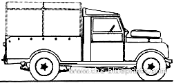 Land Rover 107 S1 Pick Up - Land Rover - drawings, dimensions, pictures of the car