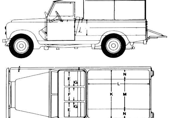 Land Rover 109 S3 Pick-up (1980) - Ленд Ровер - чертежи, габариты, рисунки автомобиля
