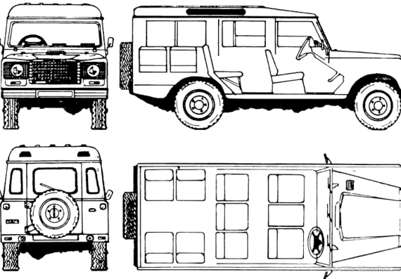 Land Rover 109 Santana Cazorla - Ленд Ровер - чертежи, габариты, рисунки автомобиля