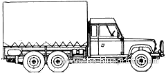 Land Rover 110 6x6 Cargo - Ленд Ровер - чертежи, габариты, рисунки автомобиля