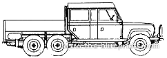 Land Rover 110 6x6 Crew Cab - Ленд Ровер - чертежи, габариты, рисунки автомобиля