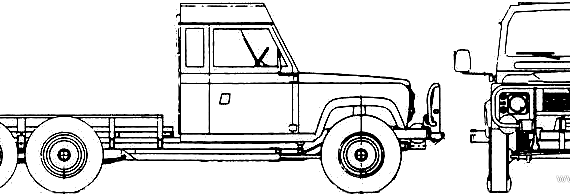 Land Rover 110 6x6 Heavy Duty - Ленд Ровер - чертежи, габариты, рисунки автомобиля