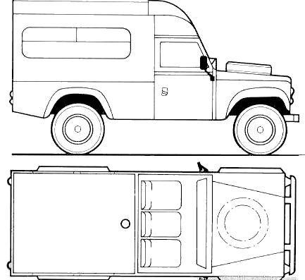 Land Rover 110 Ambulance - Ленд Ровер - чертежи, габариты, рисунки автомобиля