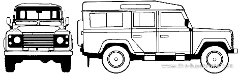 Land Rover 110 Station Wagon - Ленд Ровер - чертежи, габариты, рисунки автомобиля