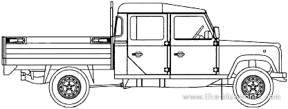 Land Rover 130 Crew Cab (2004) - Ленд Ровер - чертежи, габариты, рисунки автомобиля