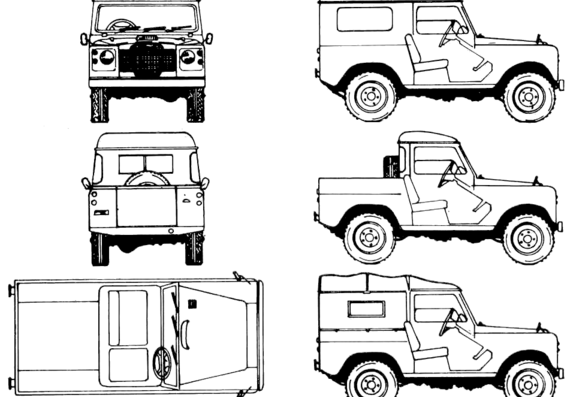 Land Rover 88 Santana (1975) - Ленд Ровер - чертежи, габариты, рисунки автомобиля