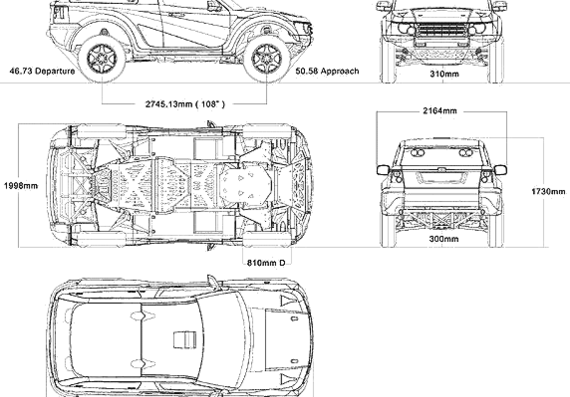 Land Rover Bowler Nemesis - Ленд Ровер - чертежи, габариты, рисунки автомобиля