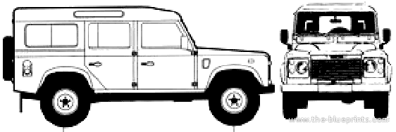Land Rover Defender 110 (1997) - Ленд Ровер - чертежи, габариты, рисунки автомобиля