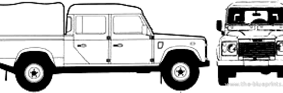 Land Rover Defender 130 (1997) - Ленд Ровер - чертежи, габариты, рисунки автомобиля