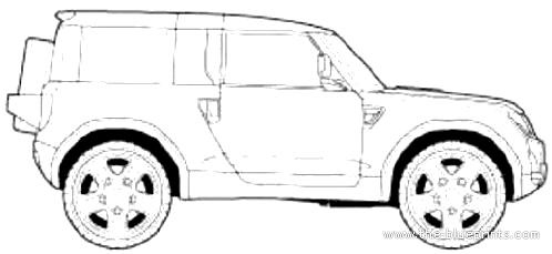 Land Rover Defender 3-Door (2015) - Ленд Ровер - чертежи, габариты, рисунки автомобиля