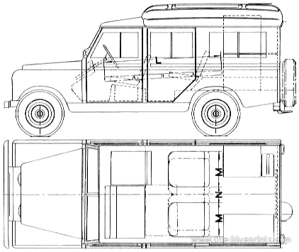 Land Rover Defender Dormobile Caravan - Ленд Ровер - чертежи, габариты, рисунки автомобиля
