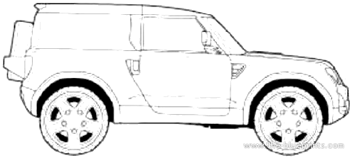 Land Rover Defender Hardtop (2015) - Ленд Ровер - чертежи, габариты, рисунки автомобиля