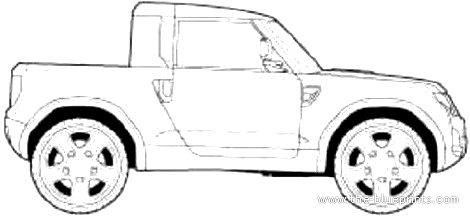 Land Rover Defender Pick-up (2015) - Ленд Ровер - чертежи, габариты, рисунки автомобиля