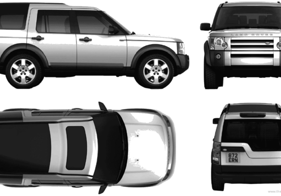 Land Rover Discovery LR3 (2005) - Ленд Ровер - чертежи, габариты, рисунки автомобиля