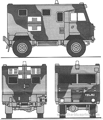 Land Rover FC Ambulance - Ленд Ровер - чертежи, габариты, рисунки автомобиля