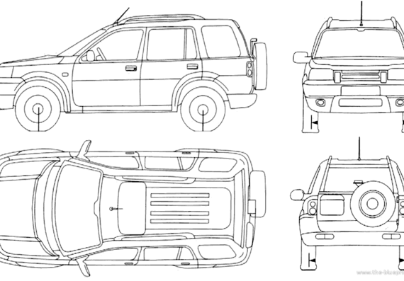 Land Rover Freelander 5-Door - Ленд Ровер - чертежи, габариты, рисунки автомобиля