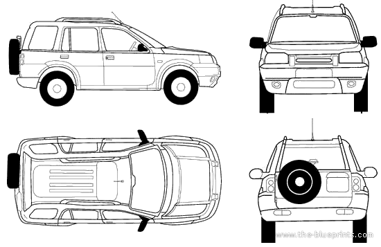Land Rover Freelander 5-Door (2005) - Ленд Ровер - чертежи, габариты, рисунки автомобиля
