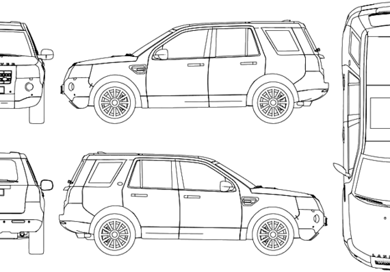 Land Rover Freelander LR2 - Ленд Ровер - чертежи, габариты, рисунки автомобиля