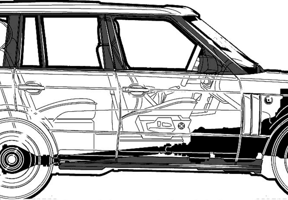 Land Rover Range Rover HSE (2003) - Ленд Ровер - чертежи, габариты, рисунки автомобиля