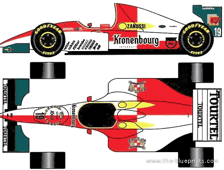 Larrousse LH94 F1 GP (1994) - Разные автомобили - чертежи, габариты, рисунки автомобиля